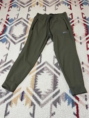 No Bull Men’s Jogger Sweatpants Size Large Olive Nice Athletic Fit  Zipper